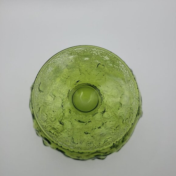 Anchor Hocking Lido Milano Avocado Green Foot Sherbet Dessert Bowl Dish Vintage - Picture 5 of 8